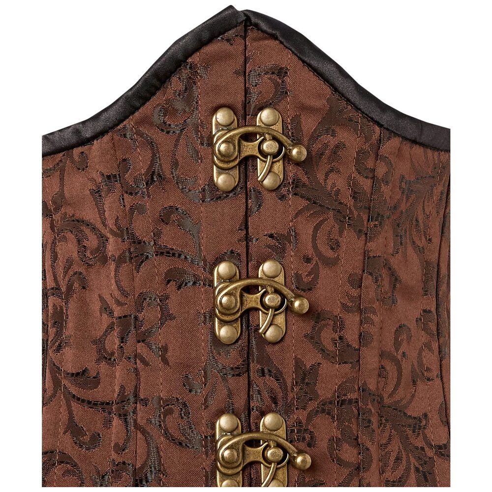 6404 Top Drawer CURVY Brocade Double Steel Boned Under Bust Corset 5X - Picture 2 of 4